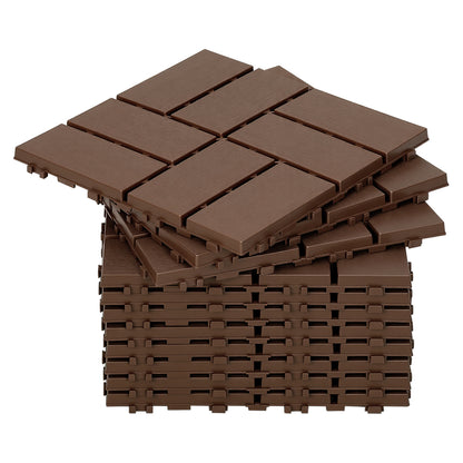 Hengda 30x30cm Bodenfliesen Set, PP Terrassenfliesen, mit Drainage-Klicksystem