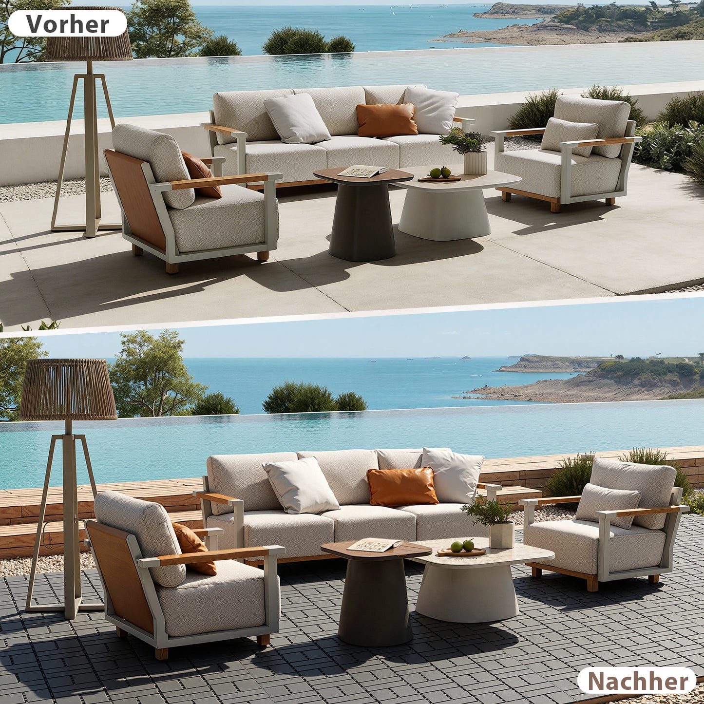 Hengda 30x30cm Bodenfliesen Set, PP Terrassenfliesen, mit Drainage-Klicksystem