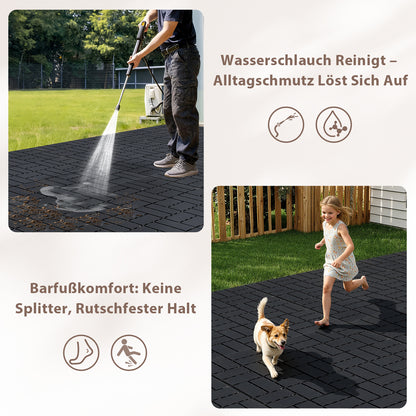 Hengda 30x30cm Bodenfliesen Set, PP Terrassenfliesen, mit Drainage-Klicksystem
