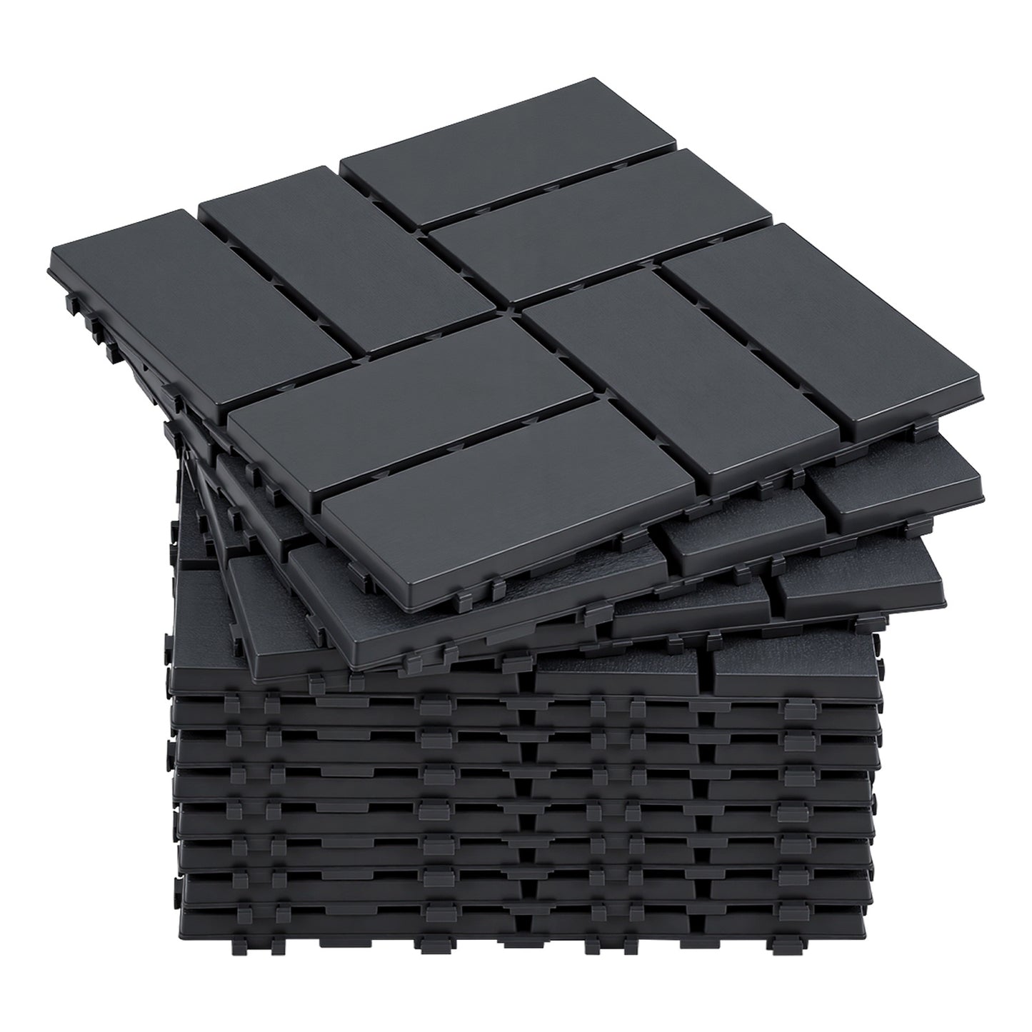 Hengda 30x30cm Bodenfliesen Set, PP Terrassenfliesen, mit Drainage-Klicksystem