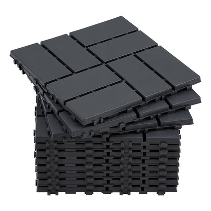 Hengda 30x30cm Bodenfliesen Set, PP Terrassenfliesen, mit Drainage-Klicksystem