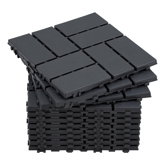 Hengda 30x30cm Bodenfliesen Set, PP Terrassenfliesen, mit Drainage-Klicksystem