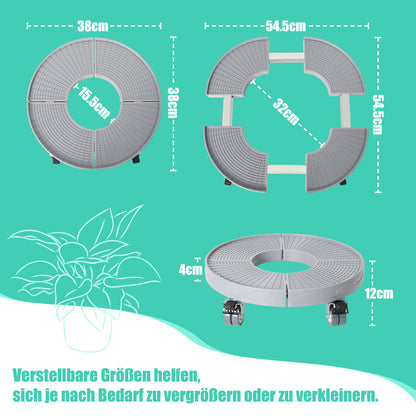 Hengda Pflanzenroller Rund, Blumenroller Einstellbar Ø38-54cm