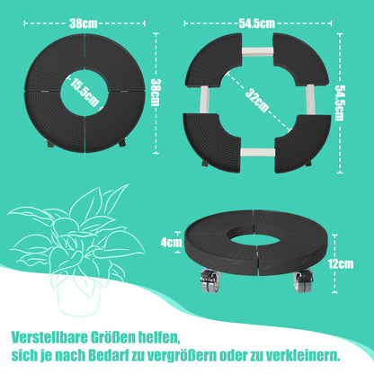 Hengda Pflanzenroller Rund, Blumenroller Einstellbar Ø38-54cm