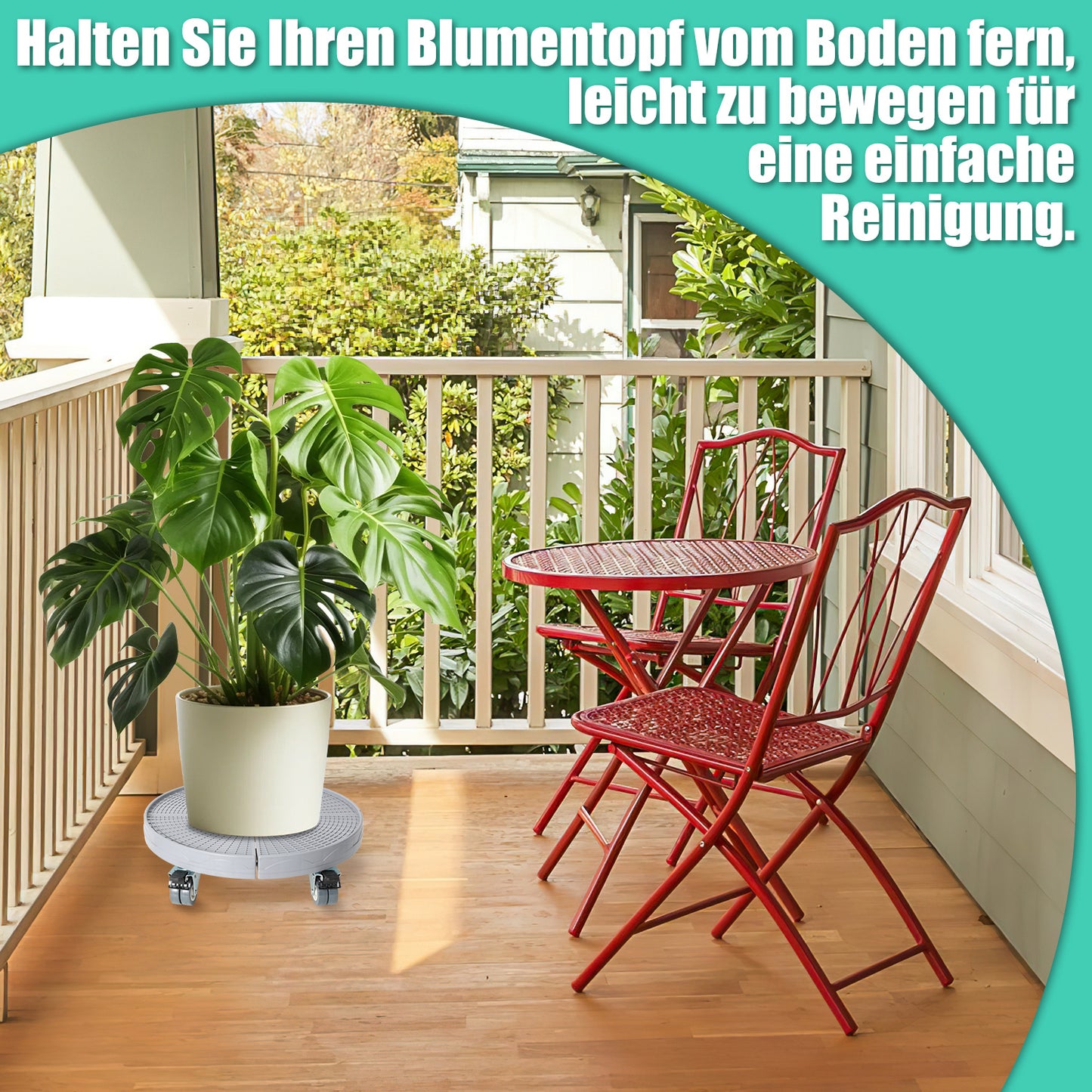 Hengda Pflanzenroller Rund, Blumenroller Einstellbar Ø38-54cm
