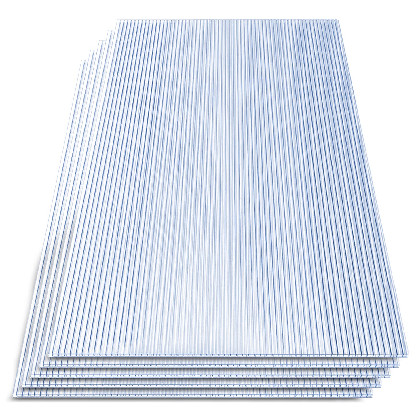 Hengda 5x/10x Polycarbonat Hohlkammerstegplatten 8mm, 60.5 x 121 cm Doppelstegplatte Zuschneidbarer
