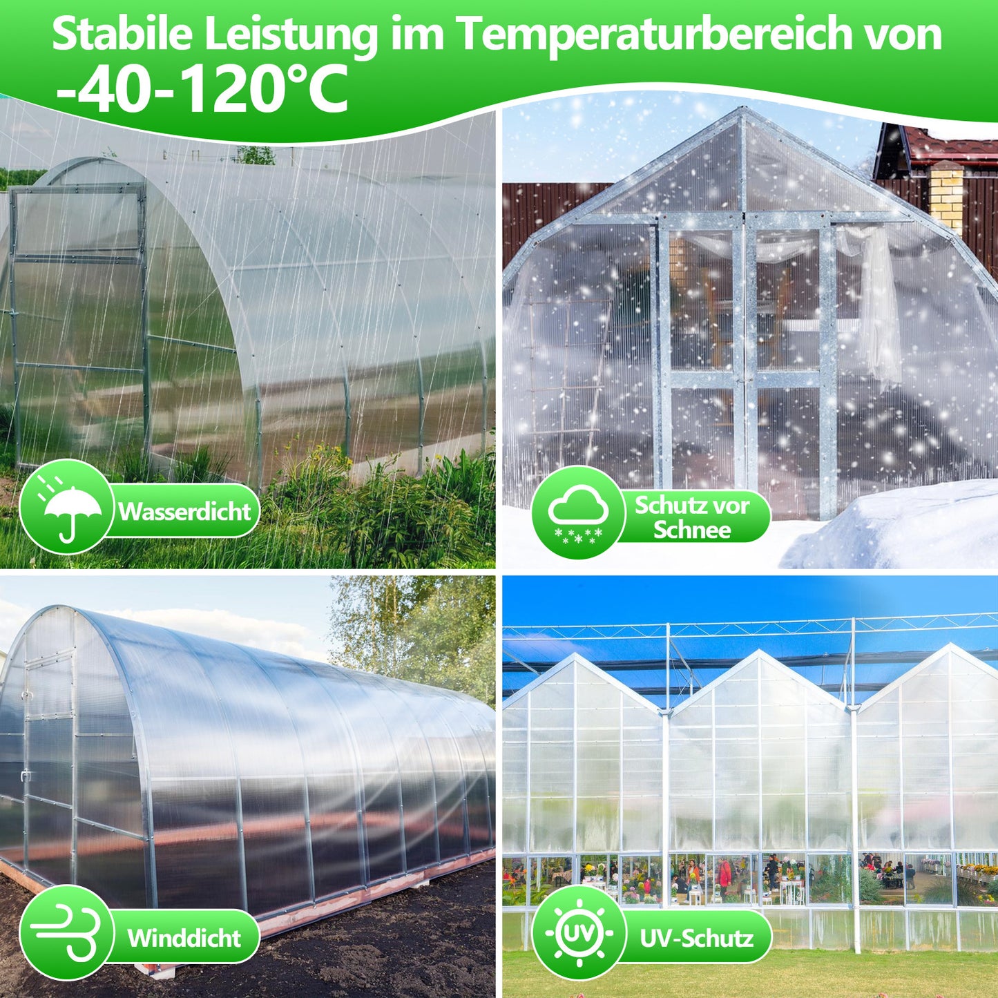 Hengda 5x/10x Polycarbonat Hohlkammerstegplatten 8mm, 60.5 x 121 cm Doppelstegplatte Zuschneidbarer