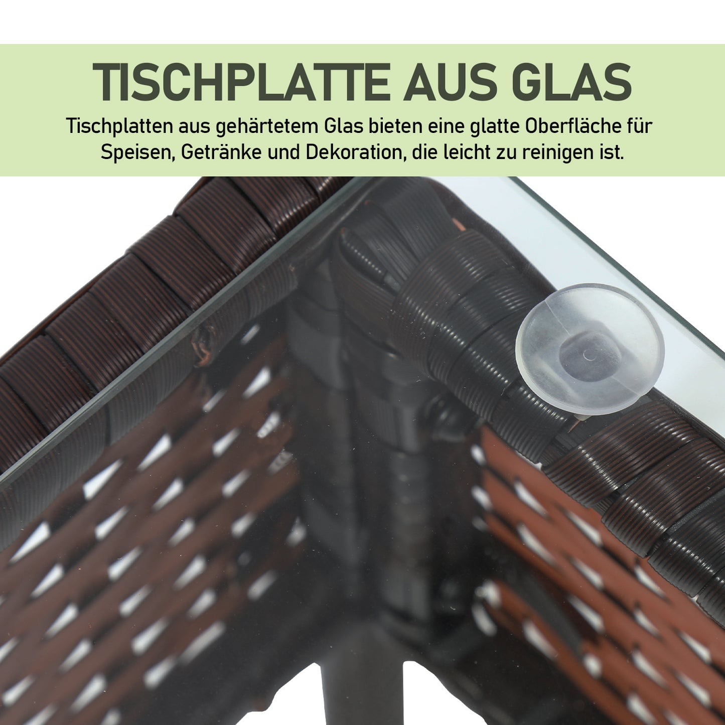 Hengda Polyrattan Gartenmöbel Set 4-teilig, Balkonmöbel Kompakte Sitzgruppe