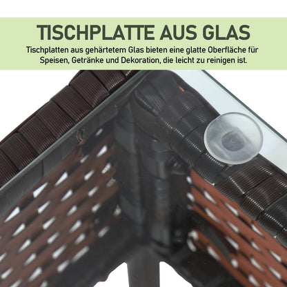 Hengda Polyrattan Gartenmöbel Set 4-teilig, Balkonmöbel Kompakte Sitzgruppe