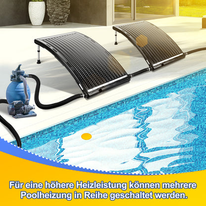 Hengda Poolheizung Solar, 113x69x35cm Solarheizung Pool Höhenverstellbar, Sonnenkollektor bis 10000 L/H