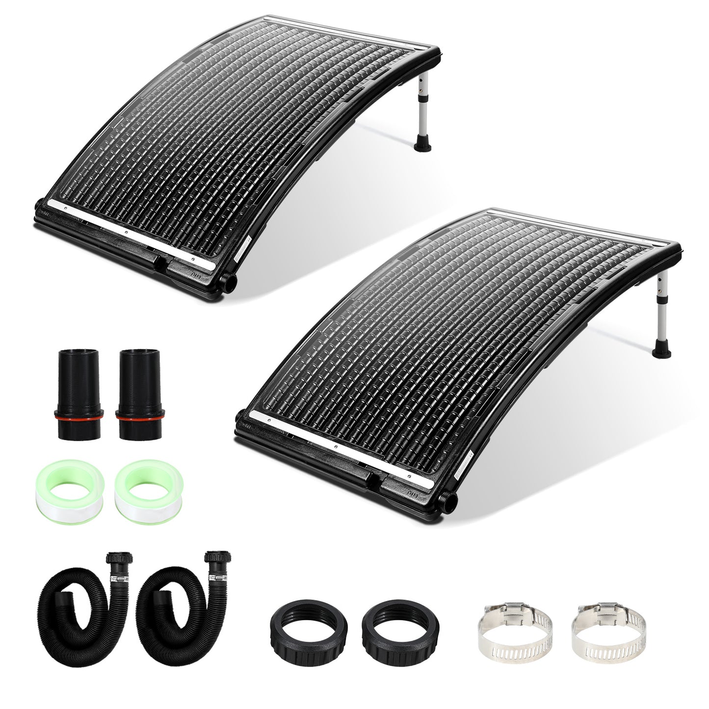 Hengda Poolheizung Solar, 113x69x35cm Solarheizung Pool Höhenverstellbar, Sonnenkollektor bis 10000 L/H