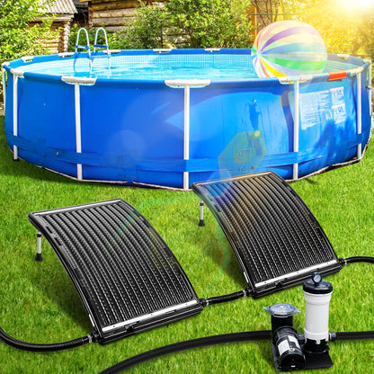 Hengda Poolheizung Solar, 113x69x35cm Solarheizung Pool Höhenverstellbar, Sonnenkollektor bis 10000 L/H