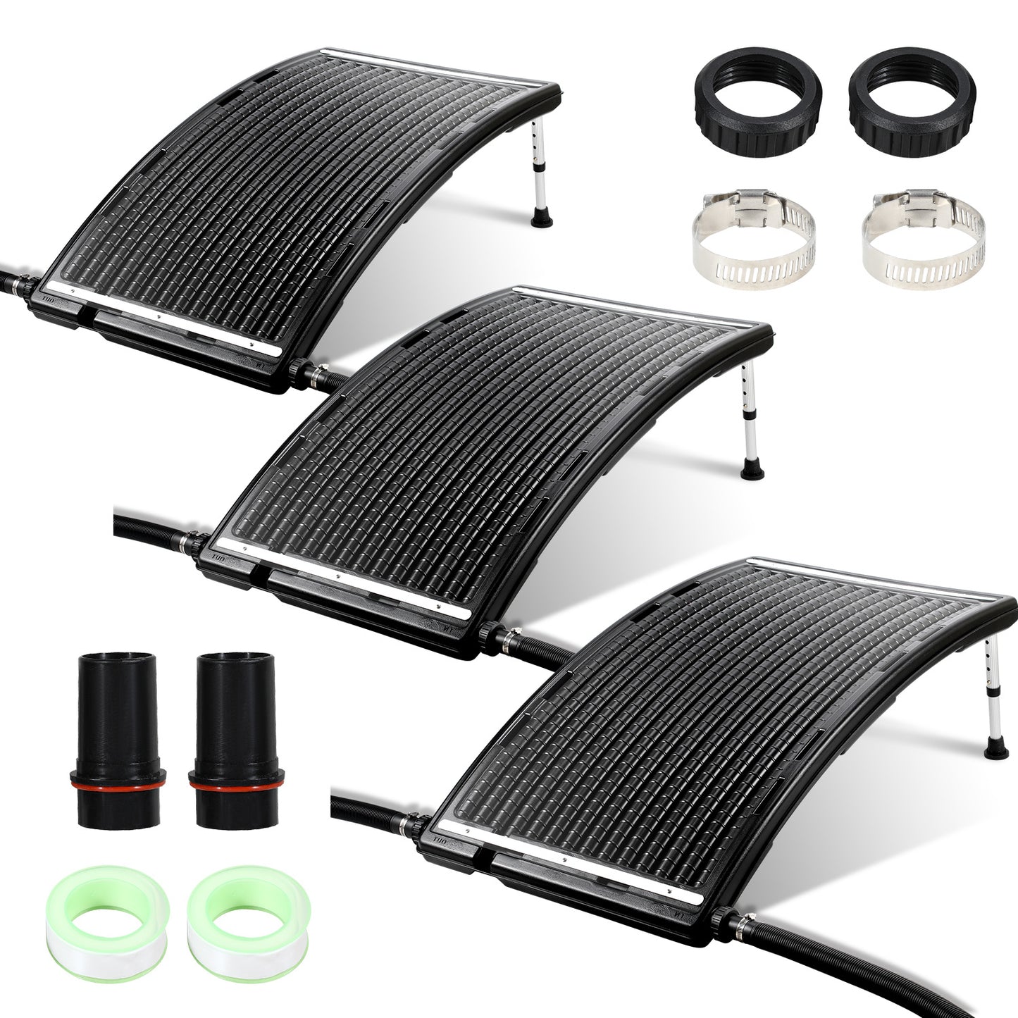 Hengda Poolheizung Solar, 113x69x35cm Solarheizung Pool Höhenverstellbar, Sonnenkollektor bis 10000 L/H