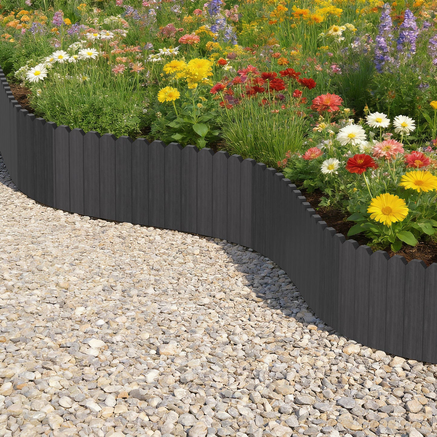 Hengda Flexible Rasenkante aus Holz für Garten, Rollborder Beetumrandung