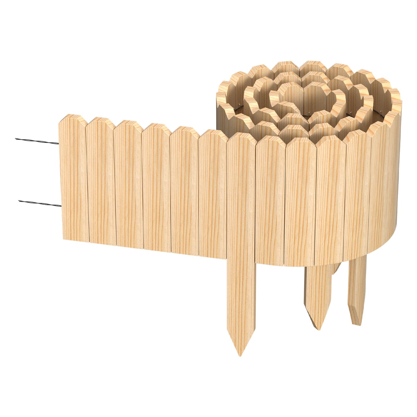 Hengda Flexible Rasenkante aus Holz für Garten, Rollborder Beetumrandung