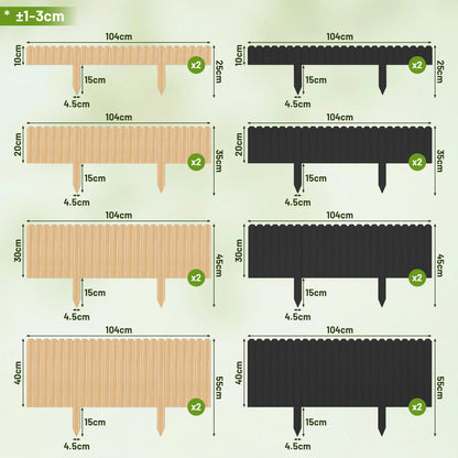 Hengda Flexible Rasenkante aus Holz für Garten, Rollborder Beetumrandung