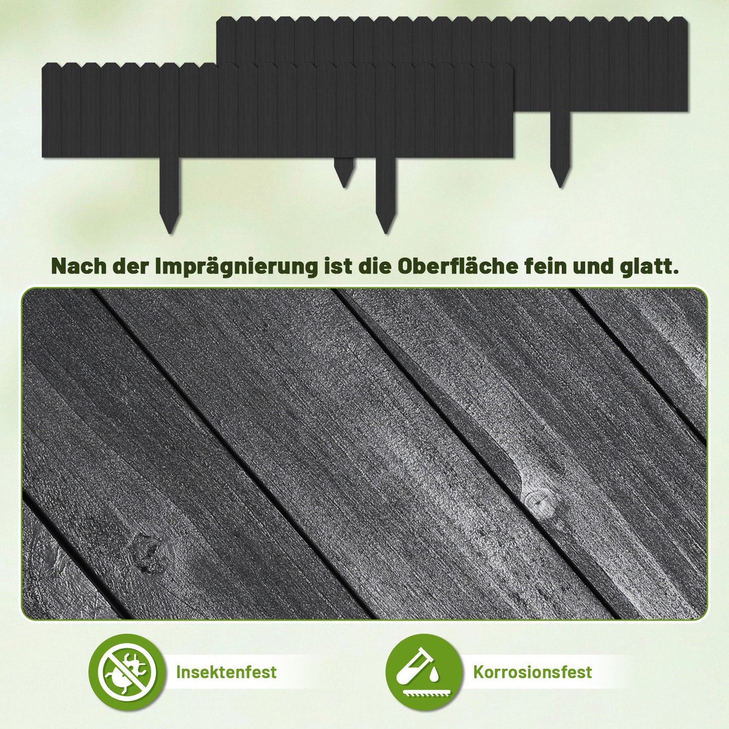 Hengda Flexible Rasenkante aus Holz für Garten, Rollborder Beetumrandung