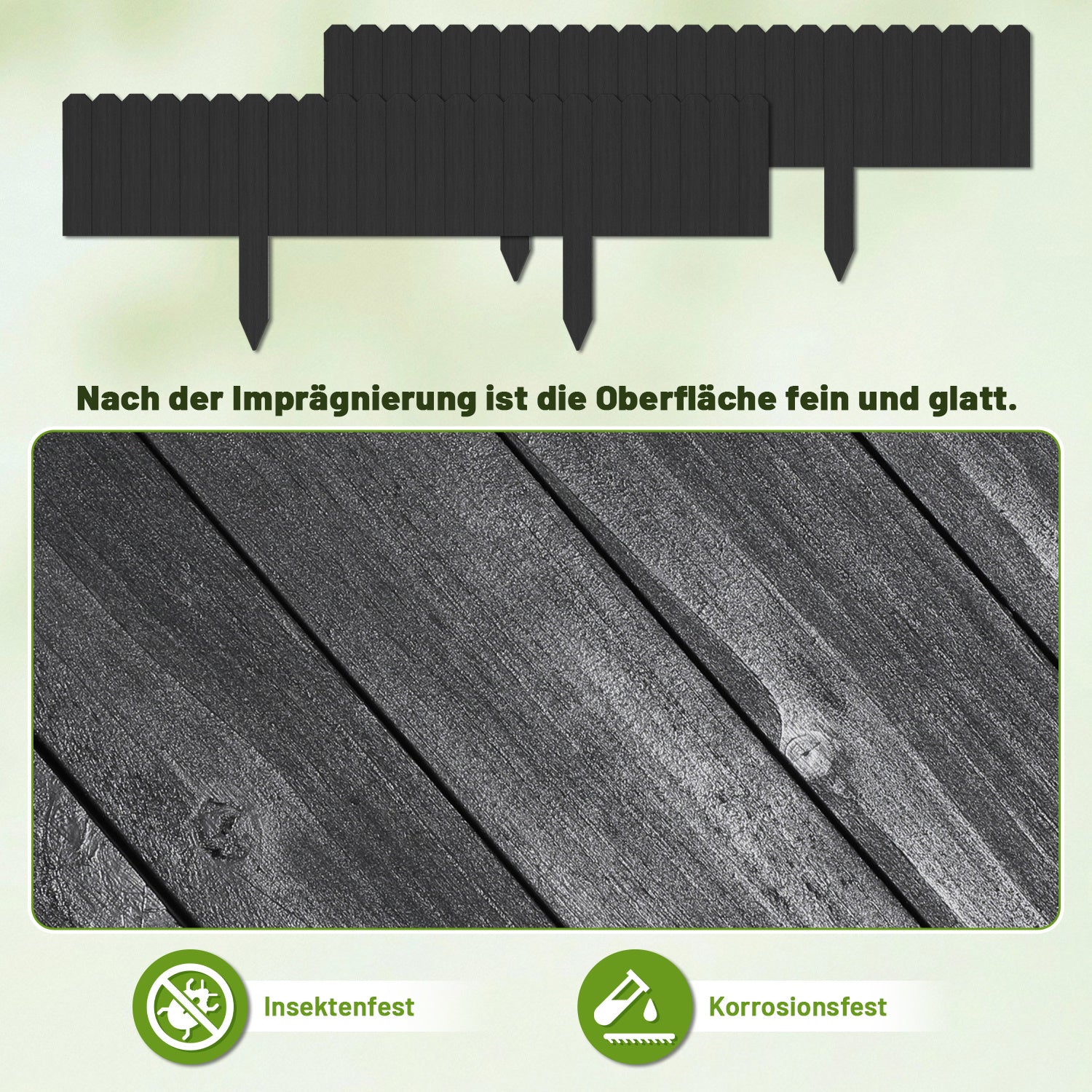 Hengda Flexible Rasenkante aus Holz für Garten, Rollborder Beetumrandung