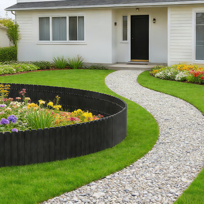 Hengda Flexible Rasenkante aus Holz für Garten, Rollborder Beetumrandung