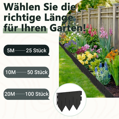 Hengda Rasenkante Kunststoff, Gartenbegrenzungsband, PP-Rasenkante