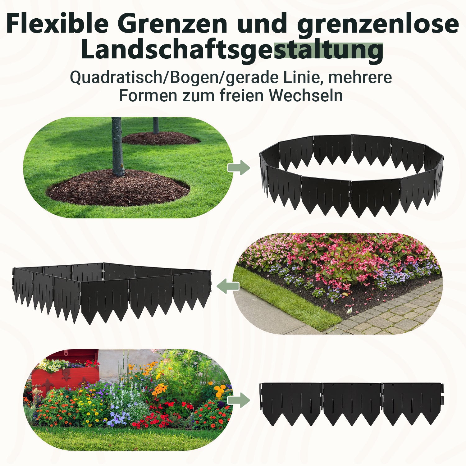 Hengda Rasenkante Kunststoff, Gartenbegrenzungsband, PP-Rasenkante
