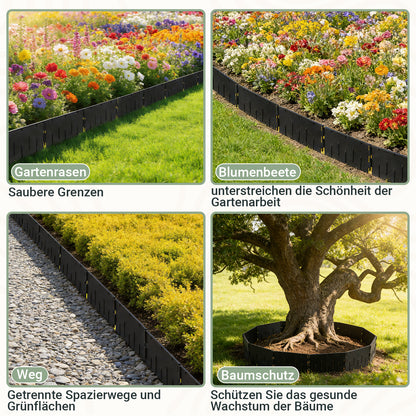 Hengda Rasenkante Kunststoff, Gartenbegrenzungsband, PP-Rasenkante
