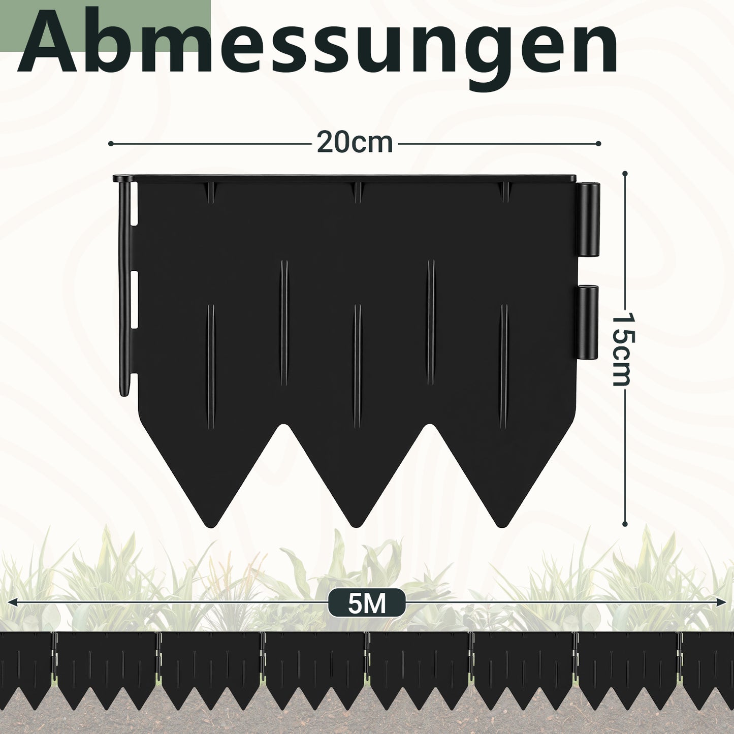 Hengda Rasenkante Kunststoff, Gartenbegrenzungsband, PP-Rasenkante