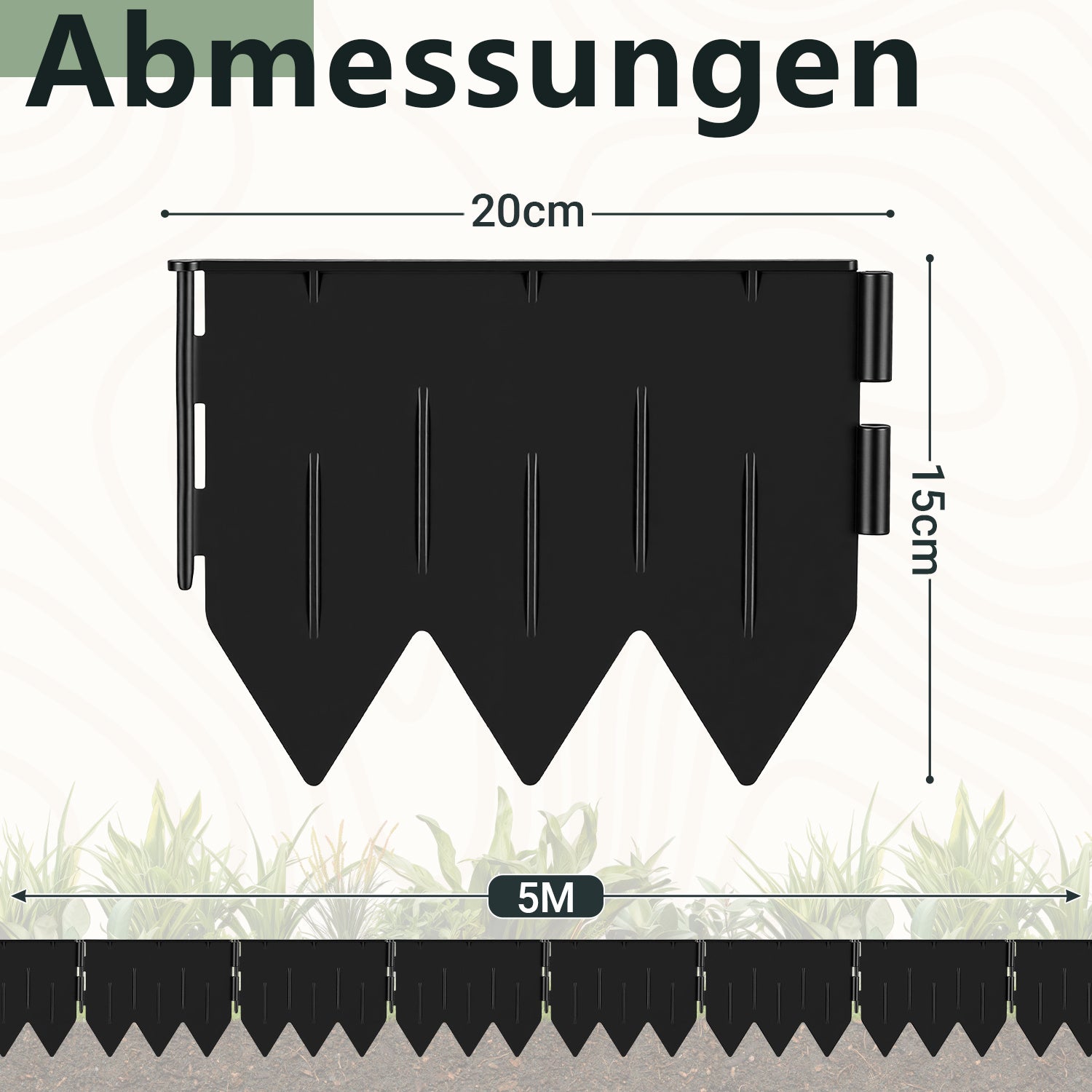 Hengda Rasenkante Kunststoff, Gartenbegrenzungsband, PP-Rasenkante