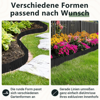 Hengda Rasenkante Kunststoff, Gartenbegrenzungsband, PP-Rasenkante