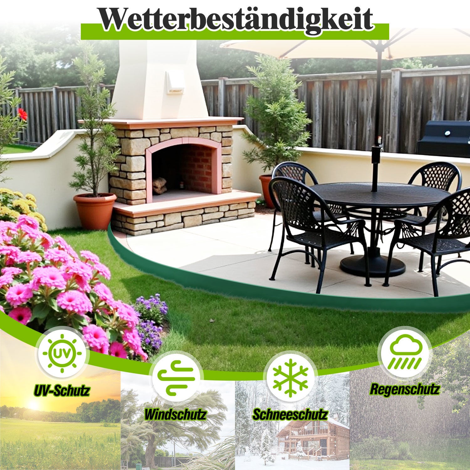 Hengda Rasenkante Kunststoff, Pflasterkante mit Erdanker, Mähkante für Rasen, Beet