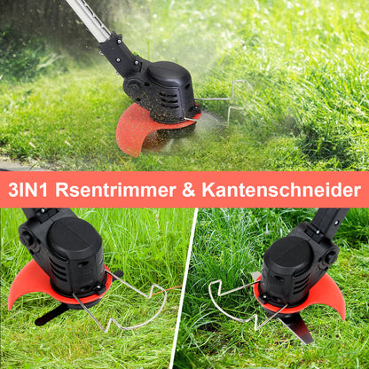 Hengda Rasentrimmer, Rasen Kantenschneider, inkl. 2X 1.5Ah Akkus und Ladegerät, 18.000 U/min, 24V
