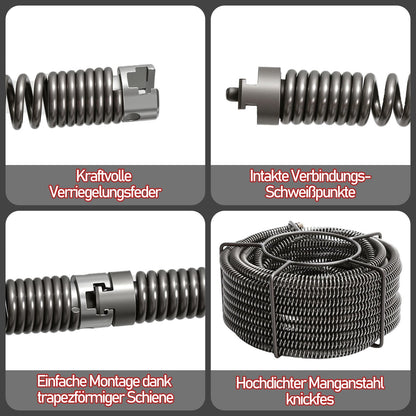 Hengda Rohrreinigungsmaschine 500W, Elektrische Abflussreiniger mit 6 Köpfen,  Rohrreinigungsgerät, Elektrische Köpfe Für 20–120 mm Rohre
