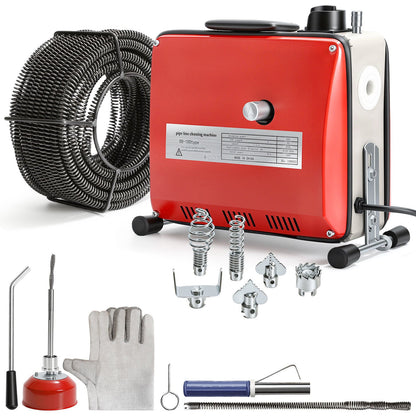 Hengda Rohrreinigungsmaschine 500W, Elektrische Abflussreiniger mit 6 Köpfen,  Rohrreinigungsgerät, Elektrische Köpfe Für 20–120 mm Rohre
