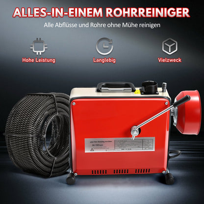 Hengda Rohrreinigungsmaschine 500W, Elektrische Abflussreiniger mit 6 Köpfen,  Rohrreinigungsgerät, Elektrische Köpfe Für 20–120 mm Rohre