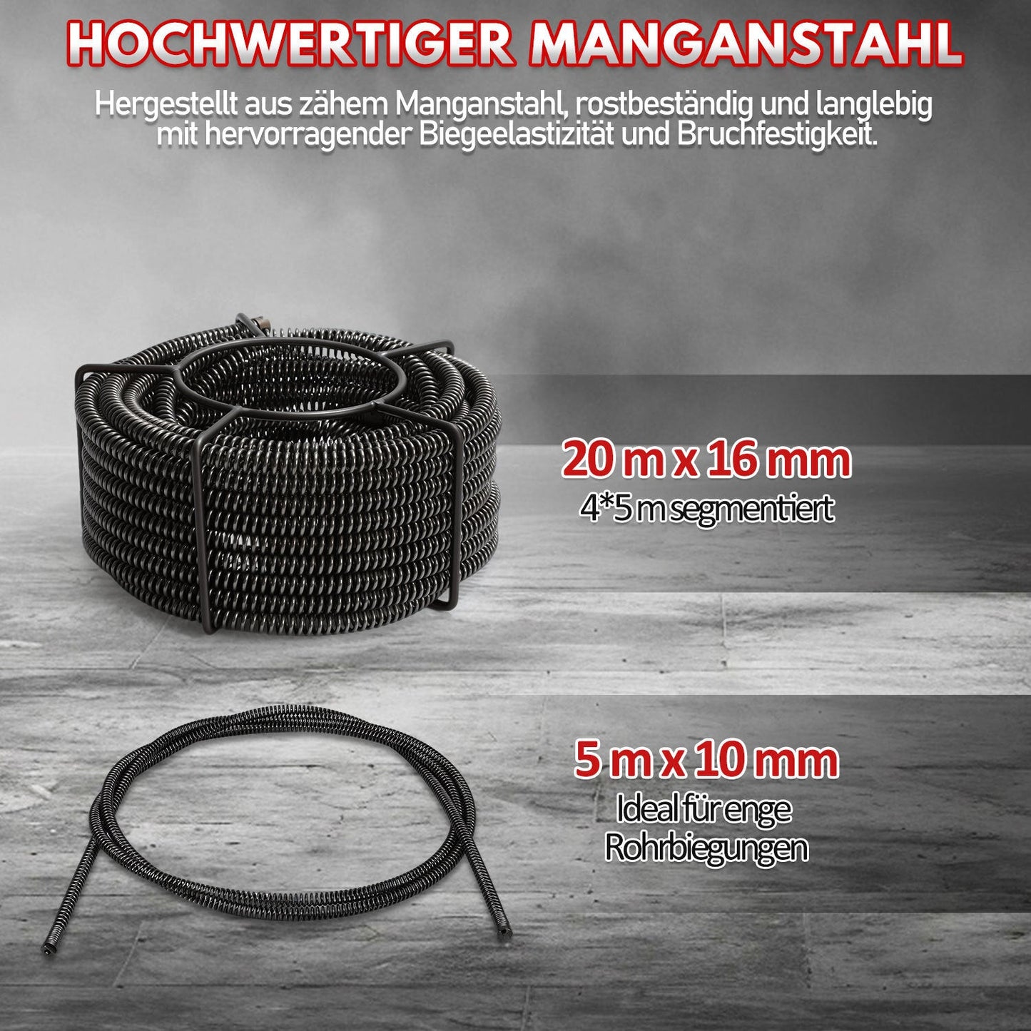 Hengda Rohrreinigungsmaschine 500W, Elektrische Abflussreiniger mit 6 Köpfen,  Rohrreinigungsgerät, Elektrische Köpfe Für 20–120 mm Rohre