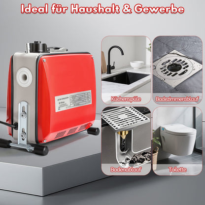 Hengda Rohrreinigungsmaschine 500W, Elektrische Abflussreiniger mit 6 Köpfen,  Rohrreinigungsgerät, Elektrische Köpfe Für 20–120 mm Rohre