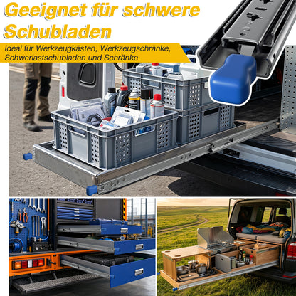 Hengda Schwerlast Schubladenschienen, 53mm Breite Schwerlastauszug Verriegelbar