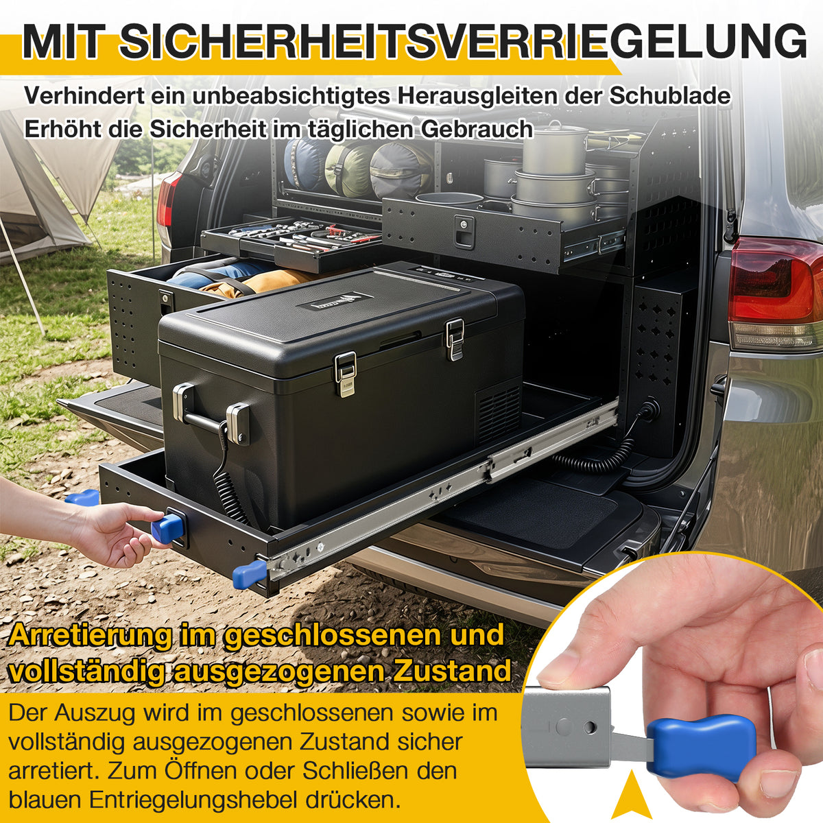 Hengda Schwerlast Schubladenschienen, 53mm Breite Schwerlastauszug Verriegelbar