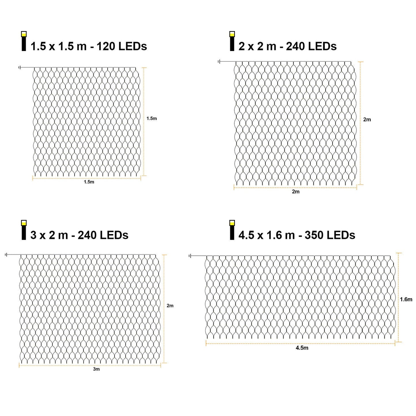 Hengda Solar LED Lichternetz IP44 Außen | Lichtervorhang mit Fernbedienung & Timer | LED Lichterkette für Garten, Fenster, Balkon & Weihnachtsdeko