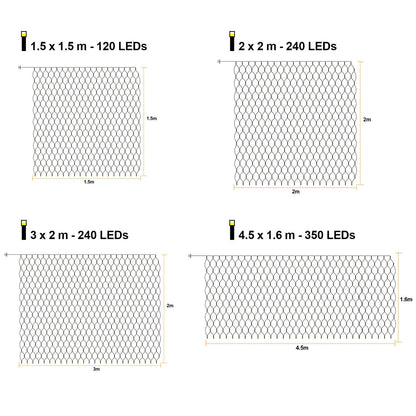 Hengda Solar LED Lichternetz IP44 Außen | Lichtervorhang mit Fernbedienung & Timer | LED Lichterkette für Garten, Fenster, Balkon & Weihnachtsdeko