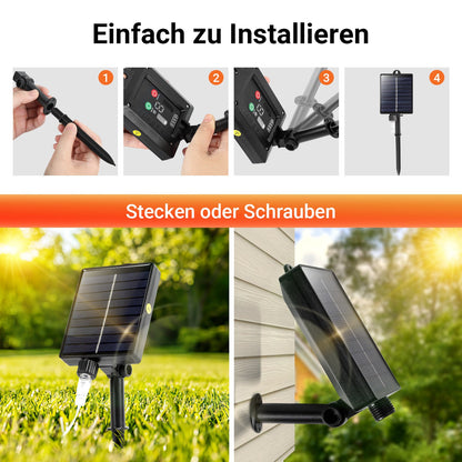Hengda Solar LED Lichternetz IP44 Außen | Lichtervorhang mit Fernbedienung & Timer | LED Lichterkette für Garten, Fenster, Balkon & Weihnachtsdeko