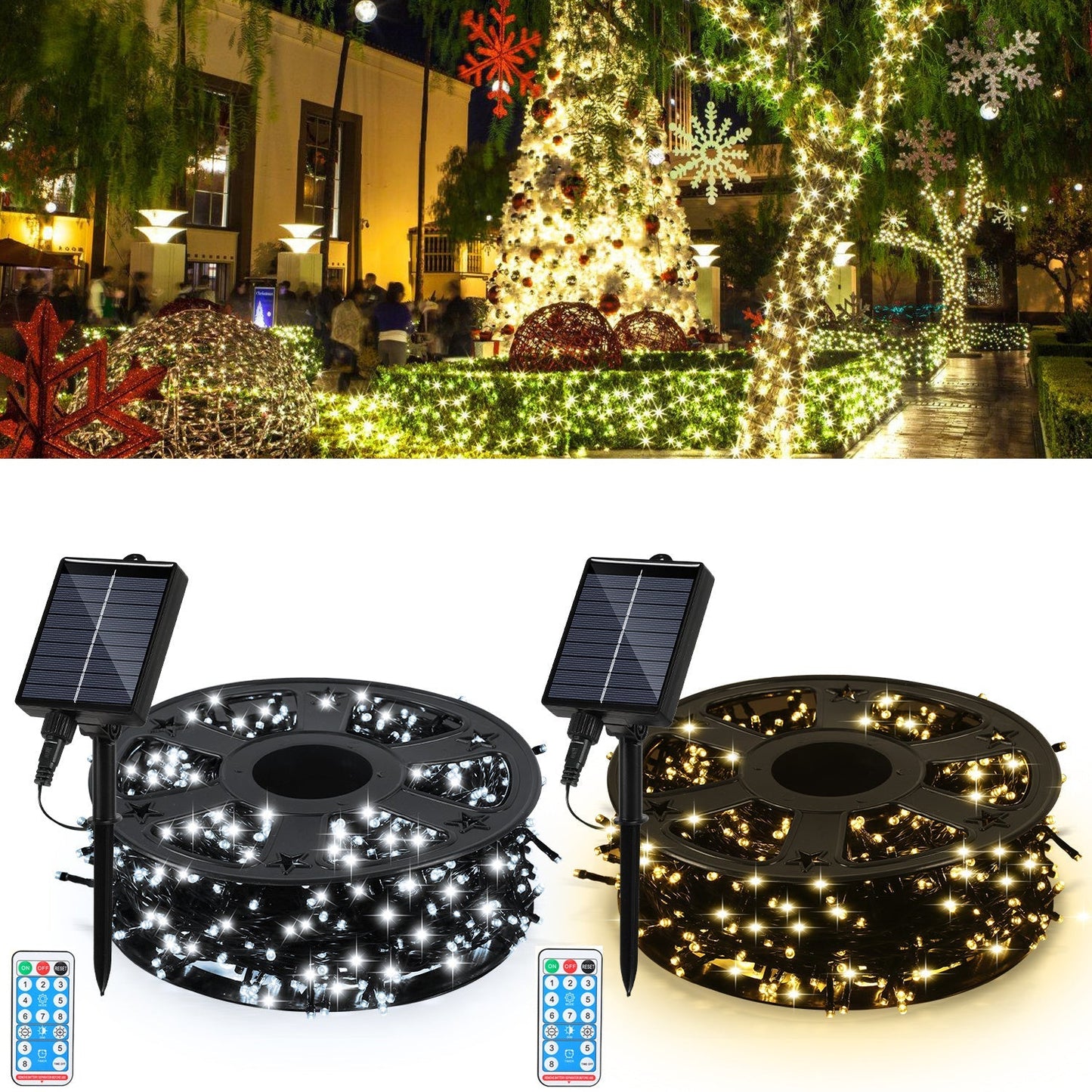 Hengda Solar Lichterkette mit Fernbedienung 30m-100m