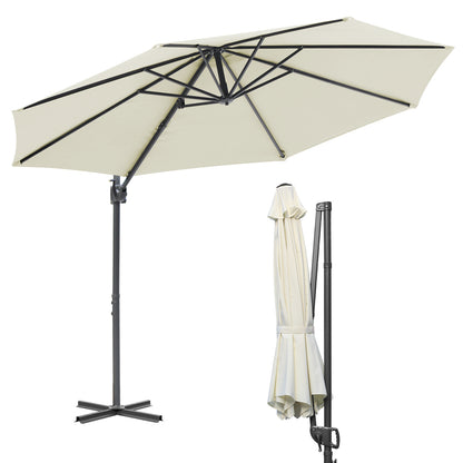 Hengda Sonnenschirm Ø 300 cm, 360° Rotation, Ampelschirm Rund Marktschirm für Gärten, Terrassen