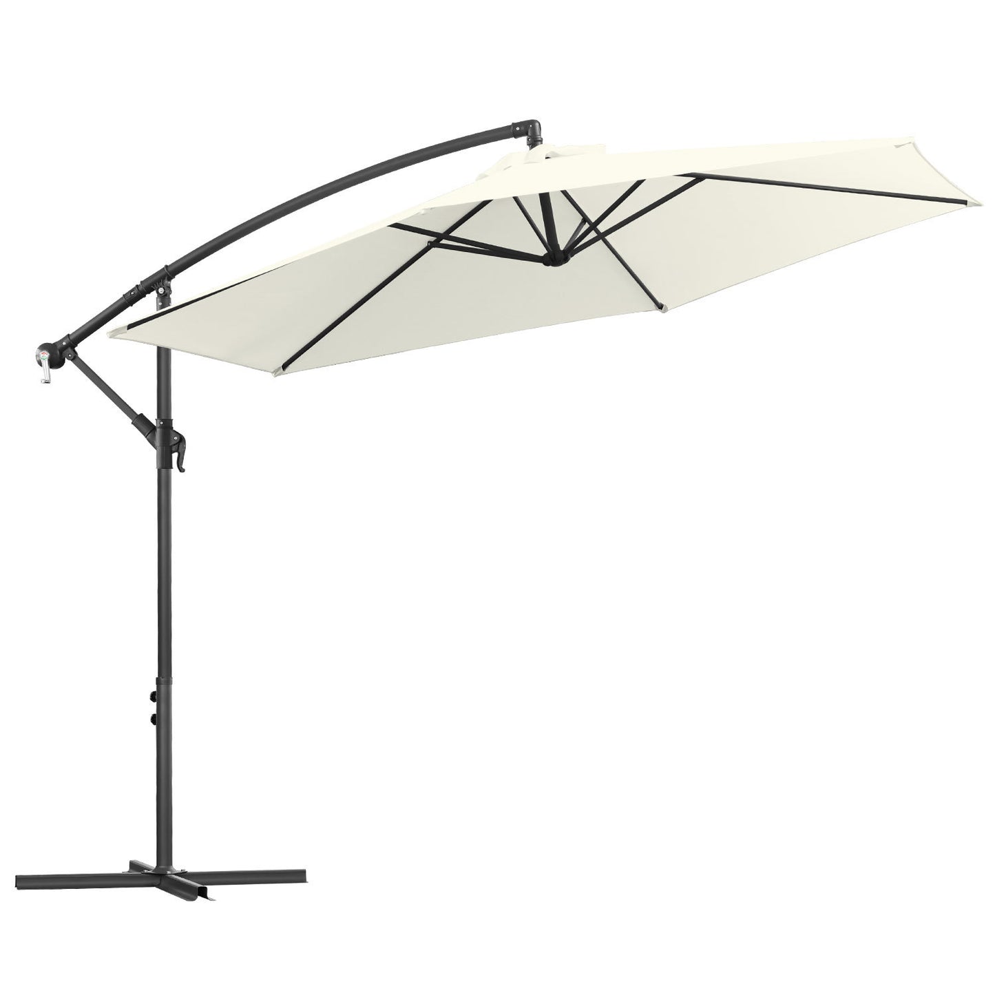 Hengda Sonnenschirm 300/350 cm mit Kurbelvorrichtung, Ampelschirm UV-Schutz, Gartenschirm