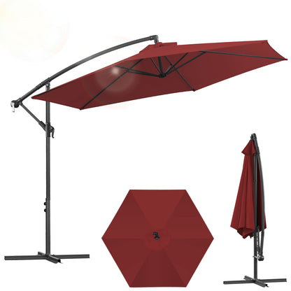 Hengda Sonnenschirm 300/350 cm mit Kurbelvorrichtung, Ampelschirm UV-Schutz, Gartenschirm