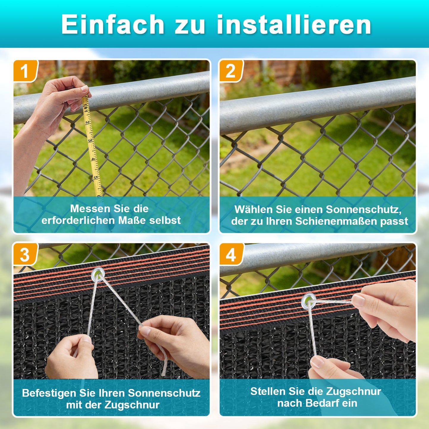 Hengda Sonnensegel Sonnenschutz, UV-Beständiges Terrassendach mit Ösen