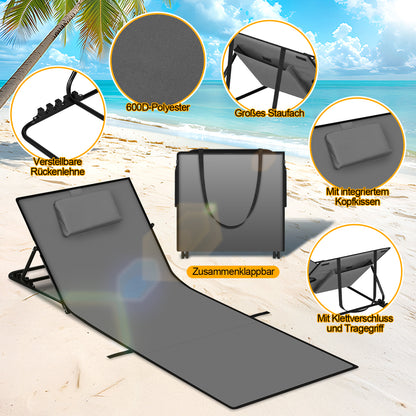 Hengda Strandmatte faltbar, 158 cm Strandliege Gepolstert