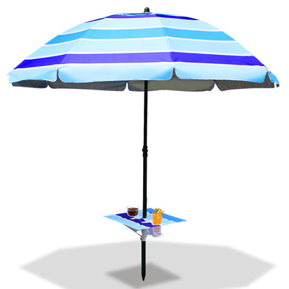 Hengda Strandschirm Sonnenschirm Strand Ø 213cm, Neigungswinkel und Höhe verstellbar, mit Tisch&Haken & Tragetasche