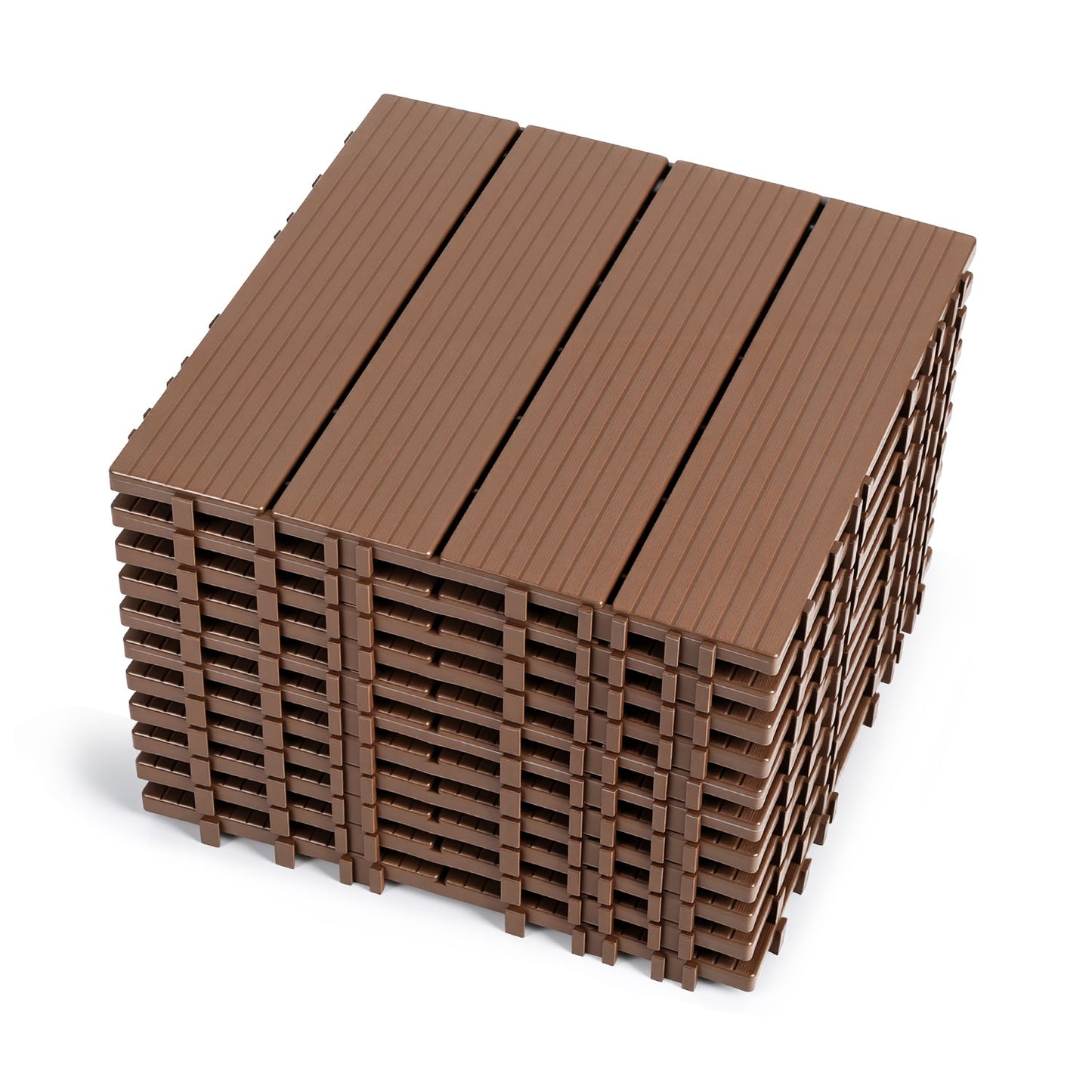 Hengda 30x30cm PP Terrassenfliesen, Kunststoff-Bodenbelag