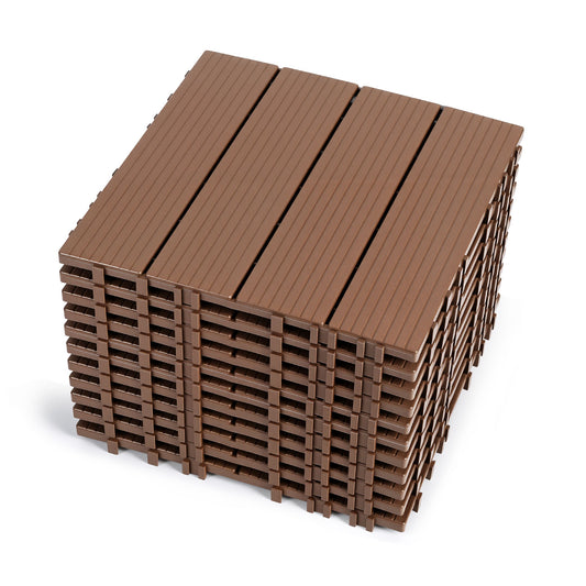 Hengda 30x30cm PP Terrassenfliesen, Kunststoff-Bodenbelag
